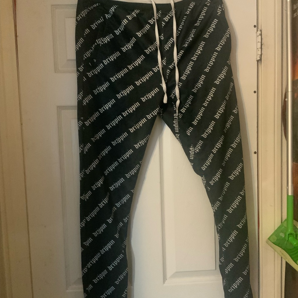 Forever 21 Black Joggers with White Script